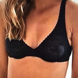 NWT Aerie Unlined Triangle Black Bra Black 34B